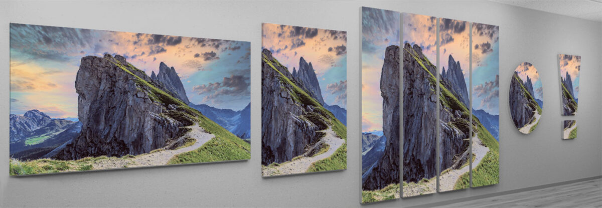 Fotomagnetwand Berge Dolomiten Bergmassiv - Marken Magnetwand aus eigener Herstellung.