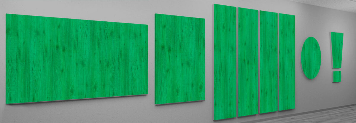Grünes Holz Dekor Marken Magnettafel mit kratzfester Oberflächen Beschichtung. Magnetwand grünes Holz ist auch in anderen Farben erhältlich.