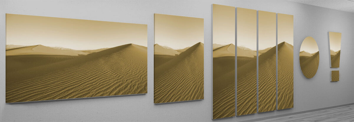 Wüste Fotomotiv auf magnetischer Systemtafel.
