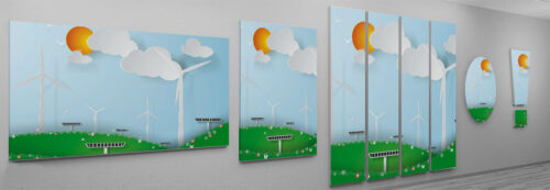 Energie Windkraft Grafik für Systemtafel Wind und Sonne