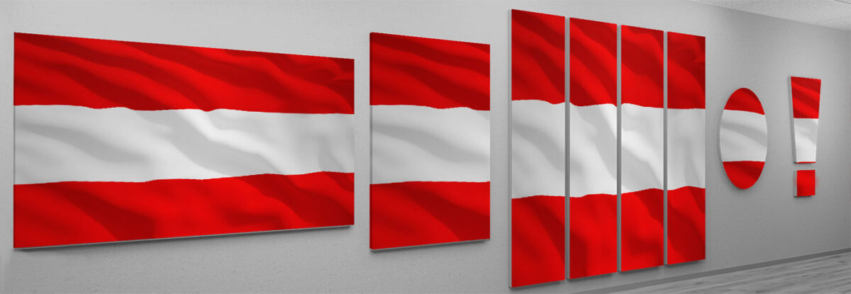 Österreich Landesflagge Magnettafel individueller Zuschnitt.